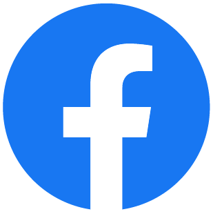 Facebook-Logo, das unsere Facebook-Seite bewirbt